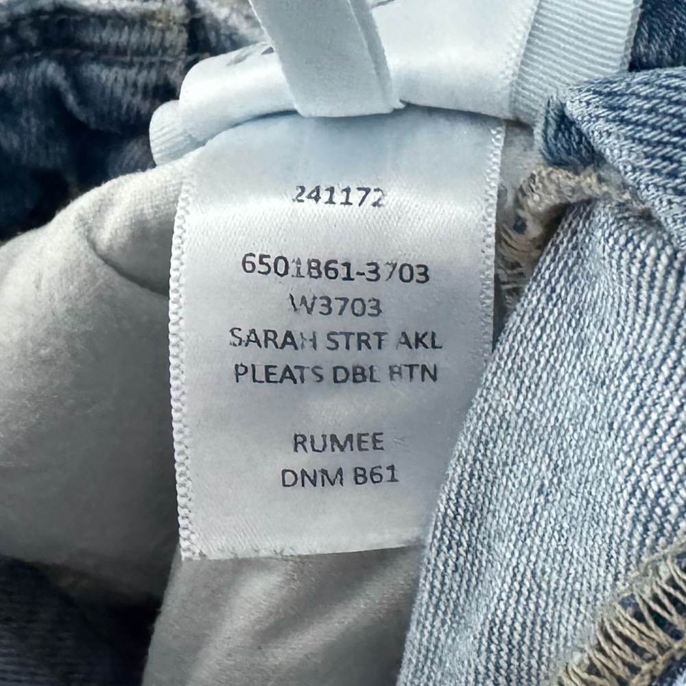 Paige Sarah Straight Ankle Jeans Denim Blue High Pleated Classic Retro 90s 29 - Picture 9 of 12